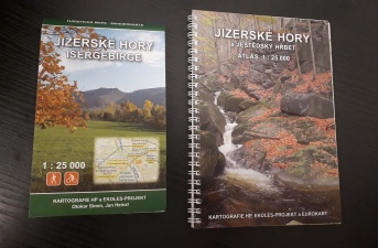 Atlas Jizerské hory  1:25000 a  CZ/D mapa