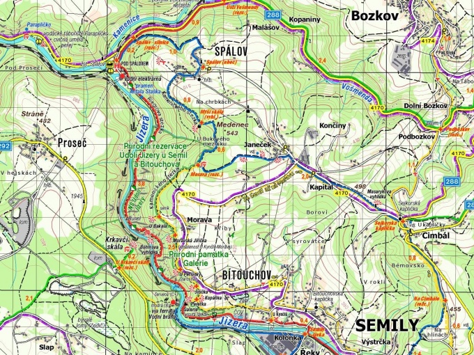ukázka z mapy Český ráj 1:25 000